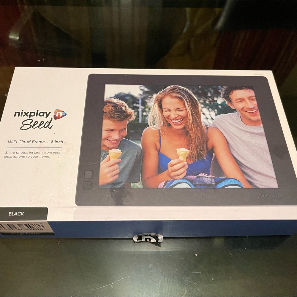Nixplay Seed Widescreen WiFi cloud digital network photo frame. Open box.